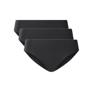 esmara Set van 3 dames lasercut onderbroeken - onzichtbaar & seamless (Zwart, S (36/38))
