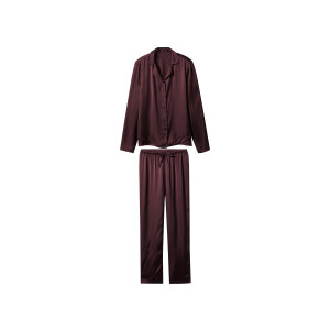 esmara Satijnen dames pyjama (bordeaux rood, L (44/46))