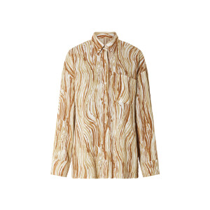 esmara Dames oversized blouse (42, Patroon wit/beige)
