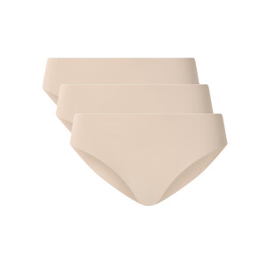 esmara Set van 3 dames lasercut onderbroeken - onzichtbaar & seamless (Crème, M (40/42))