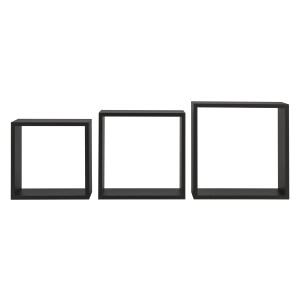 LIVARNO home 3 wandkubussen (Zwart)