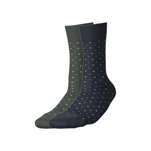 esmara 2 Paar sokken (Stippen/groen/marineblauw, 43-46)