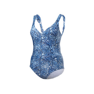 CRIVIT Dames badpak of bikini - plus size (Blauw/wit, 44)