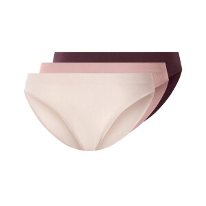 ESMARA Dames slips, 3 stuks, seamless (rood/rosé, M (40/42))