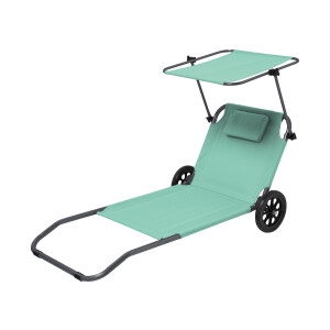 CRIVIT Strandstoel met zonnescherm (Turquoise)