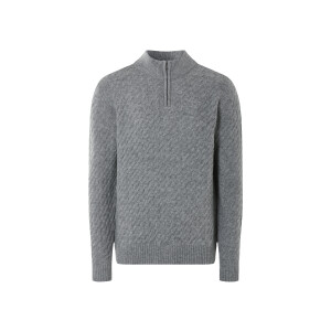 LIVERGY Gebreide heren trui (Grijs/print, XL)