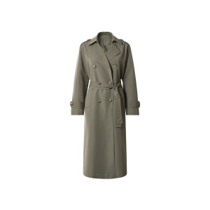 ESMARA Dames lange trenchcoat (Olijfgroen, M (40/42))