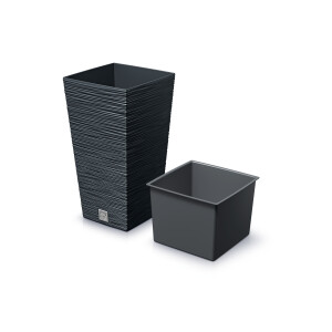 Prosperplast Bloempot Furu Square (Antraciet, 395x395x755)