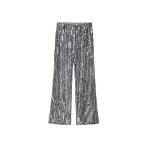 esmara Dames broek met pailletten (Zilver, M (40/42))