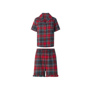 ESMARA Dames flanellen pyjama (Rood, S (36/38))