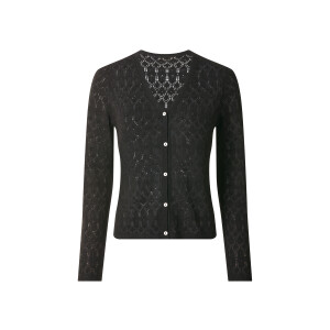 ESMARA Dames vest met linnen (Zwart, M (40/42))