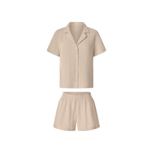 esmara Korte mousseline dames pyjama (Beige, XL (48/50))