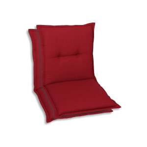 GO-DE Textil Tuinkussen (Stoelkussens voor stoelen met een lage rugleuning, Kersenrood)
