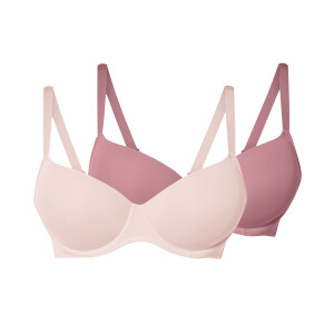 esmara 2 dames BH&apos;s (Donkerroze/roze, 85D)