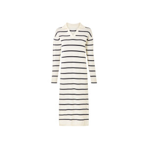 ESMARA Dames jurk (beige/navy/strepen, L (44/46))