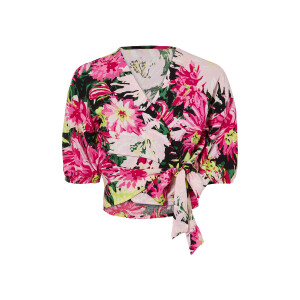 esmara Dames wikkelblouse (46, Bloemen/roze)