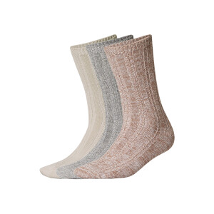 esmara 3 Paar dames thermo sokken (Beige/grijs/bruin, 35/38)