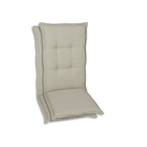 GO-DE Textil Tuinkussen (Stoelkussens voor stoelen met een normale rugleuning, Beige)