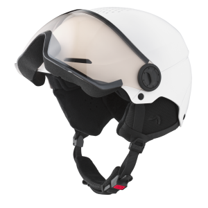 CRIVIT Premium kinder skihelm met meekleurend vizier (Wit, XS/S)
