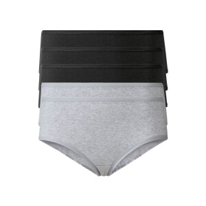 esmara 5 dames hipsters (Zwart/grijs, XS (32/34))