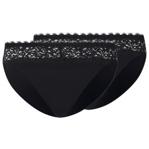 esmara Set van 2 dames slips (Zwart, XS (32/34))