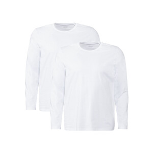 LIVERGY 2 heren shirts met lange mouwen (Wit, XXXL (64/66))