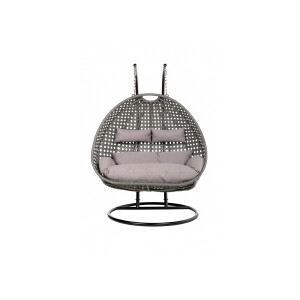 HOME DELUXE Hangstoel met frame Twin (Grijs)