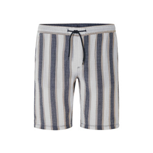 LIVERGY Korte mousseline heren broek (marine/wit/beige, M)