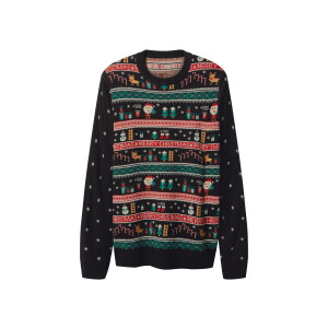 esmara Men Heren kersttrui (Zwart, L)
