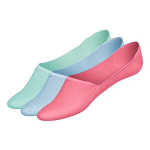 esmara 3 paar sneakersokken (Mid-Cut, Roze/mint/blauw, 39-42)