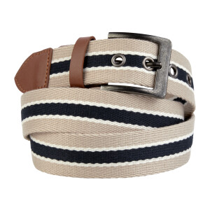 LIVERGY Canvas riem (Zwart/wit/grijs, 115)
