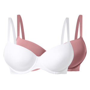 esmara Set van 2 BH's - Plus size (roze/wit, 90C)