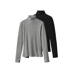 esmara Set van 2 dames coltruien (Zwart/grijs, M (40/42))