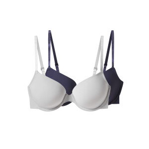 esmara Set van 2 dames BH's (Donkerblauw/grijs, 85C)