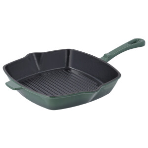 SILVERCREST Gietijzeren grillpan 24 cm (Groen)