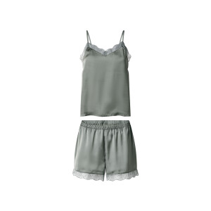 ESMARA Satijnen dames shortama (Groen, XL (48/50))