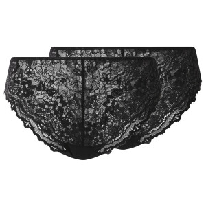 esmara Set van 2 dames onderbroeken (Zwart, XS (32/34))