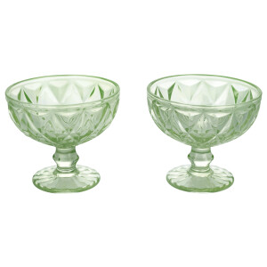 SILVERCREST Set van 2 glazen ijscoupes of schaaltjes (IJscoupe met voet/munt)