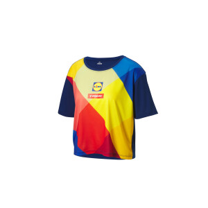 CRIVIT Lidl dames sportshirt (Blauw/rood/geel, M (40/42))