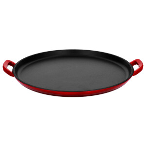 SILVERCREST Gietijzeren grillplaat of pizzaplaat (Pizzaplaat/rood)