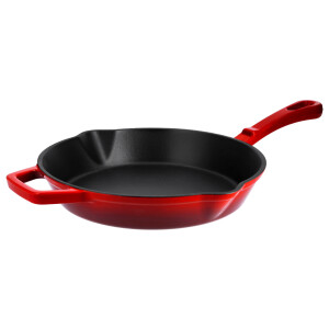 SILVERCREST Gietijzeren grillpan of koekenpan (Rond, Rood)