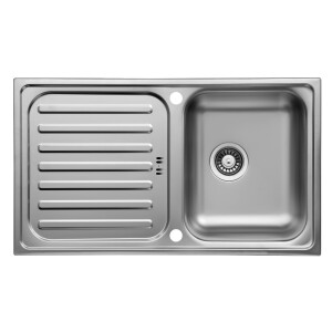 Respekta RVS inbouw wasbak Riverside - met afdruipvlak (86 x 50 cm)