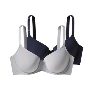 esmara Set van 2 dames-BH's - Plus size (Donkerblauw/grijs, 95D)