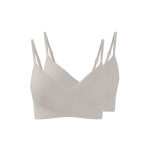 ESMARA Set van 2 dames geribde bustiers (Grijs, S(36/38))