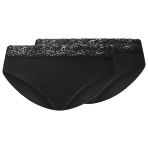esmara Set van 2 dames onderbroeken (Zwart, XL (48/50))