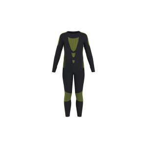 CRIVIT Kinder ski-ondergoed, seamless, 2-delig (Zwart, 146/152)