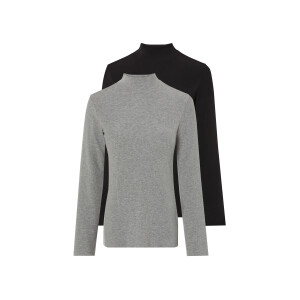 esmara 2 dames coltruien (Zwart/grijs, XS (32/34))