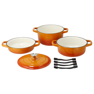 SILVERCREST Gietijzeren pannenset (Oranje)