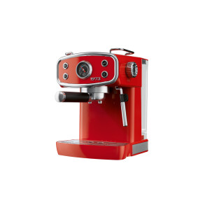 SILVERCREST Piston koffiemachine, 20 bar, met stoompijpje, rood, retro