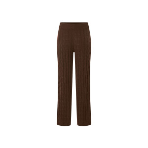 ESMARA Dames gebreide broek, met kabelpatroon (Bruin, L (44/46))